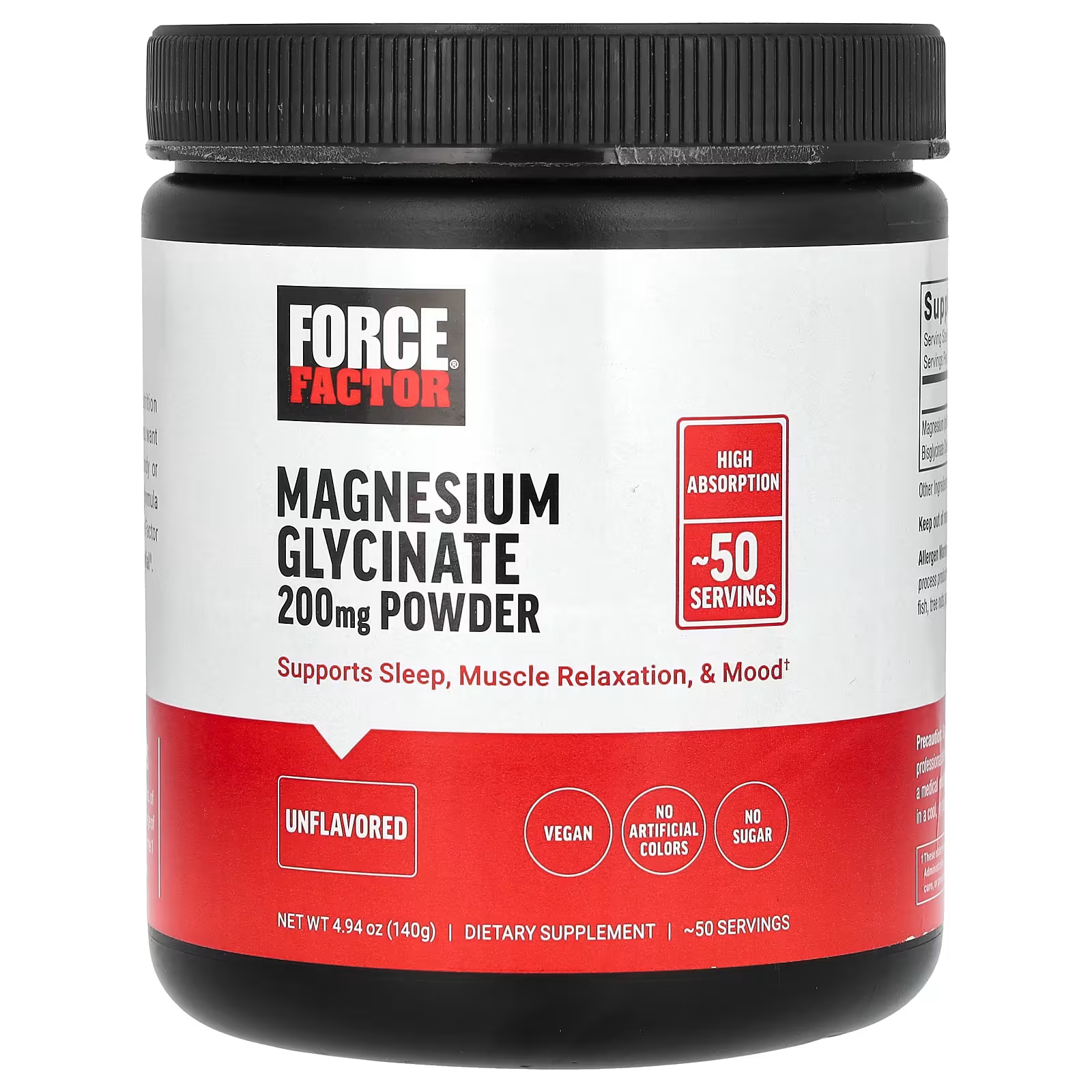 Порошок глицината магния Force Factor без вкуса, 140 г порошок без добавок force factor smarter greens 374 г