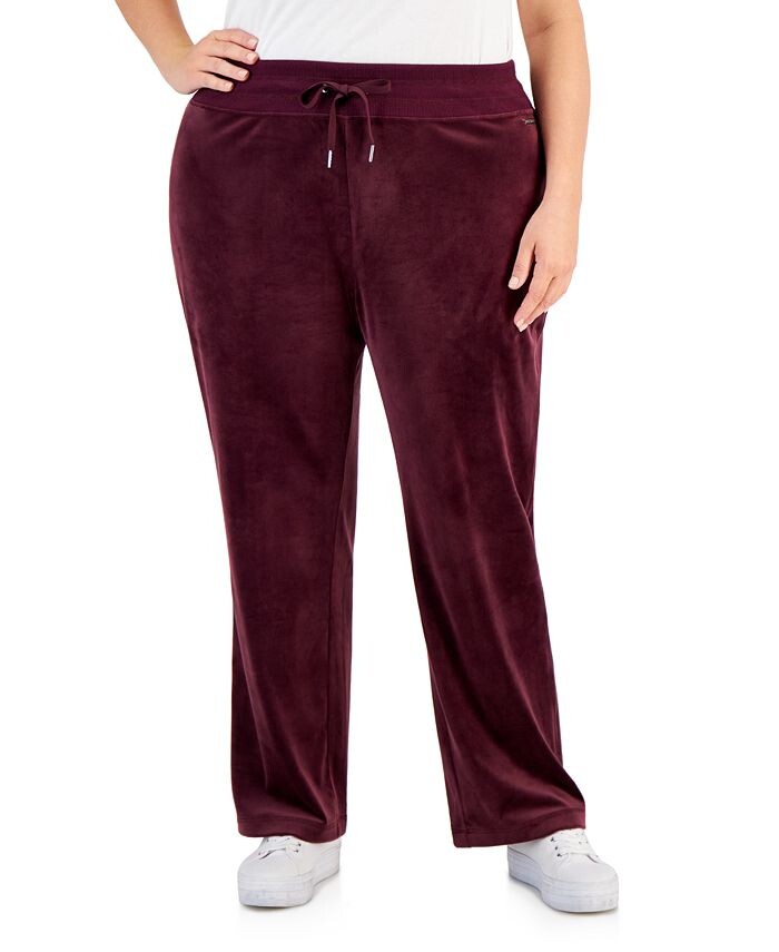 

Велюровые широкие брюки больших размеров Calvin Klein, красный