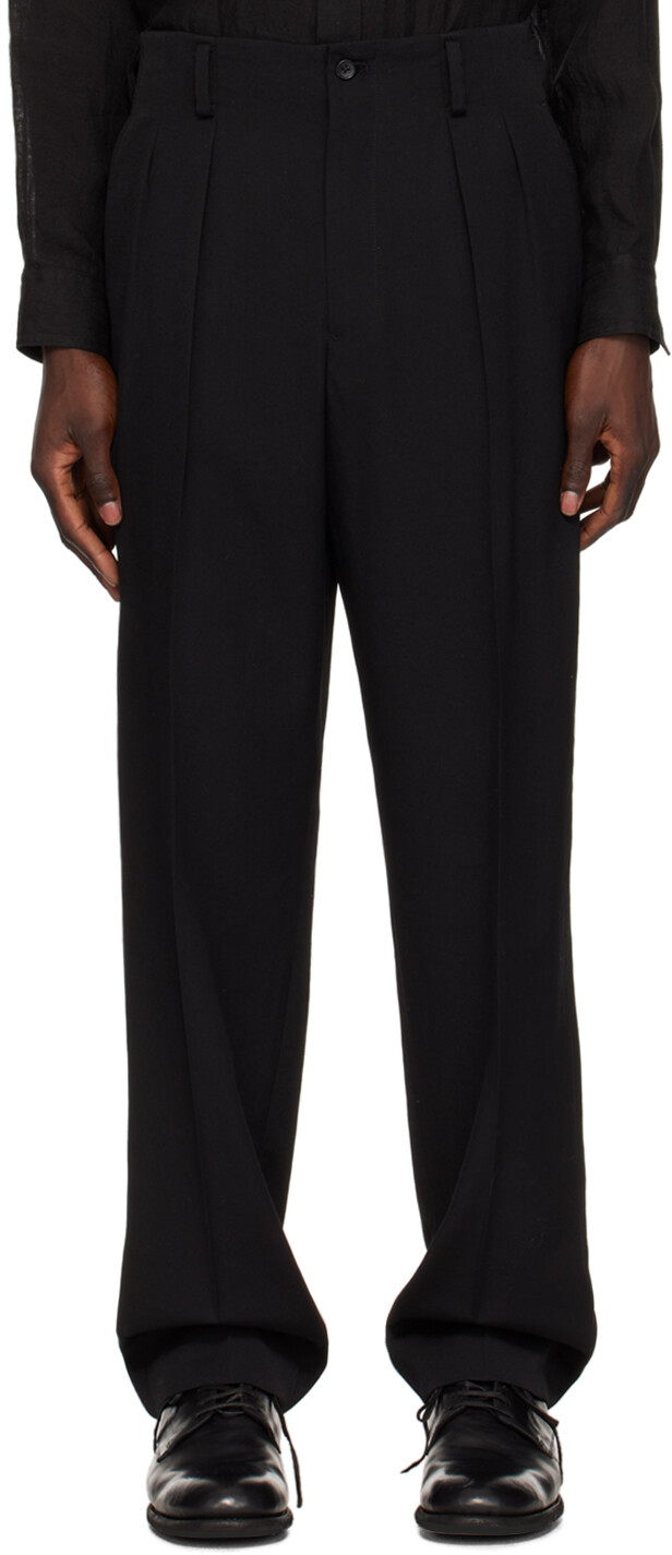 

Черные брюки с подвернутыми краями Yohji Yamamoto, цвет Black