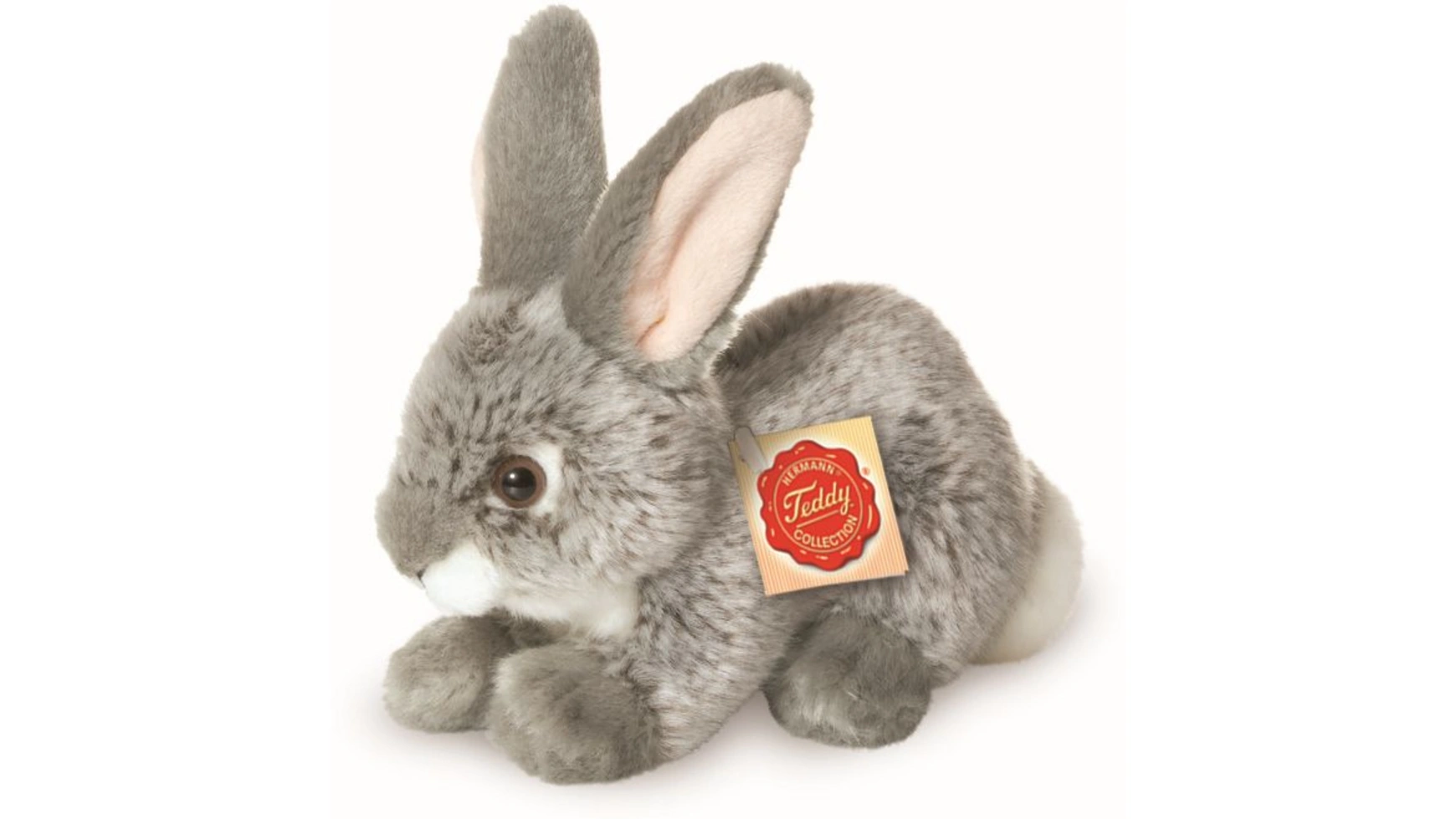 Зайчик сидячий, серый, 18 см Teddy-Hermann мягкая игрушка кролик счастливчик цвет жёлтый 20 см