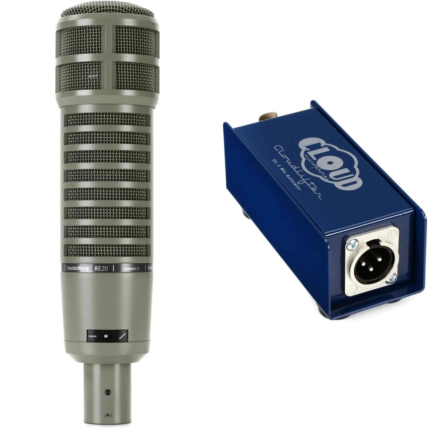 

Вещательный микрофон Electro-Voice RE20 с Cloudlifter CL-1