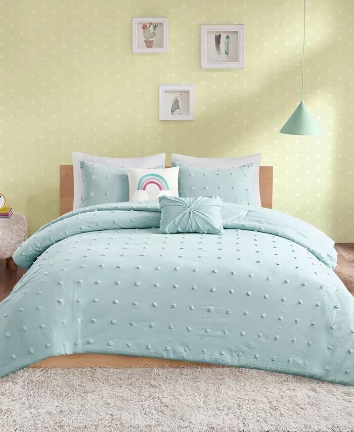 

Помпон Callie 4 шт. Комплект одеял, Twin/Twin XL Urban Habitat, синий
