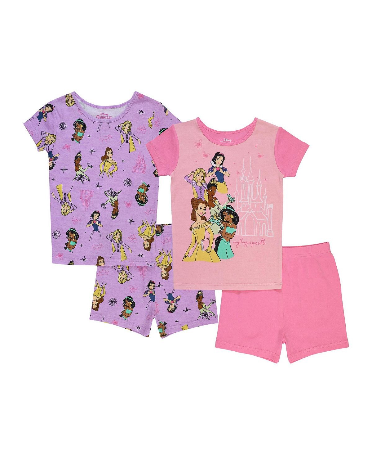 

Пижамы для маленьких девочек, комплект из 4 предметов Disney Princess