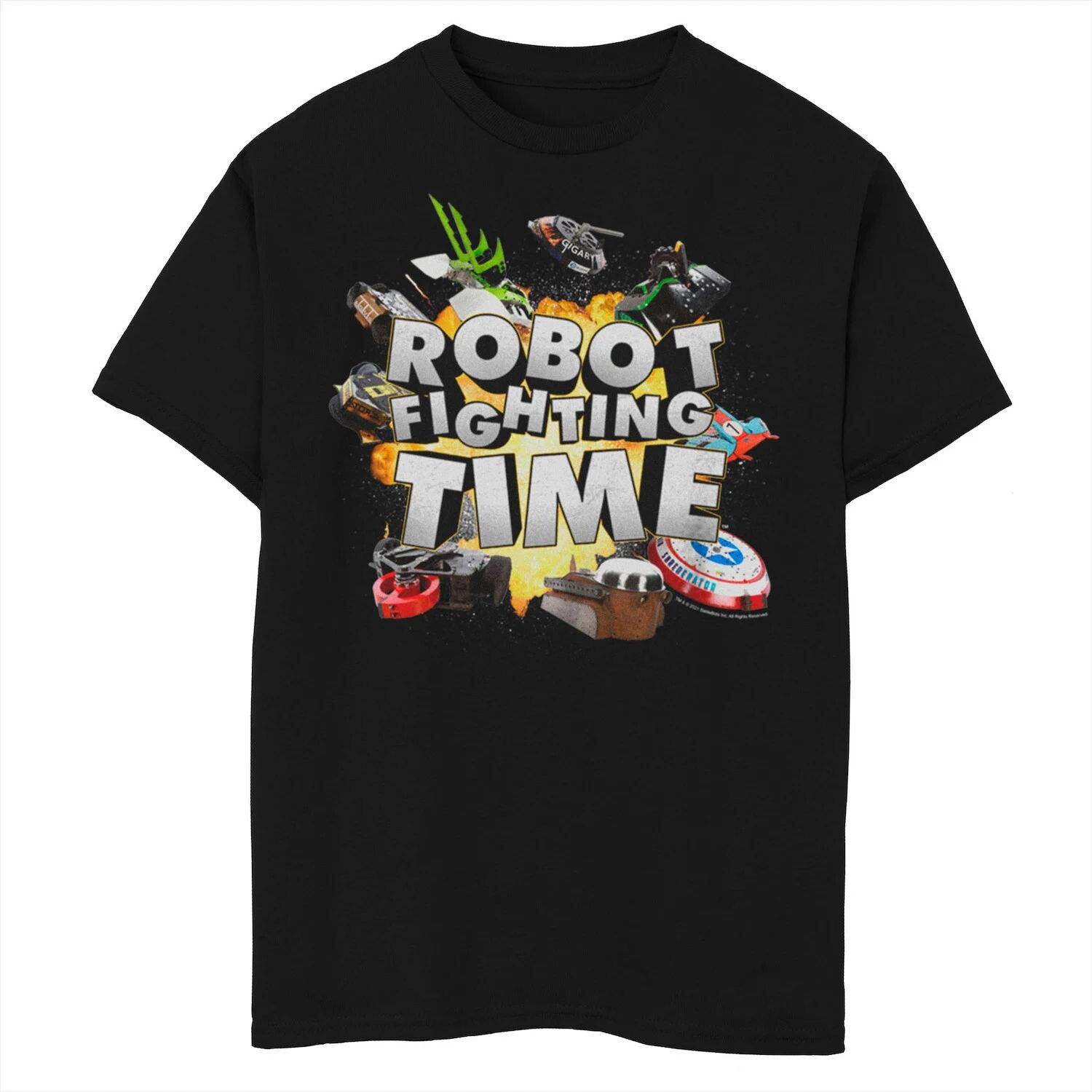 

Футболка с рисунком взрыва «Battlebots Robot Fighting Time» для мальчиков 8–20 лет Licensed Character