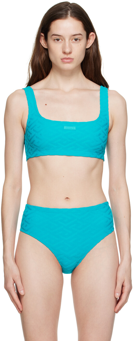 

Синий лиф бикини \La Greca\"" Versace Underwear