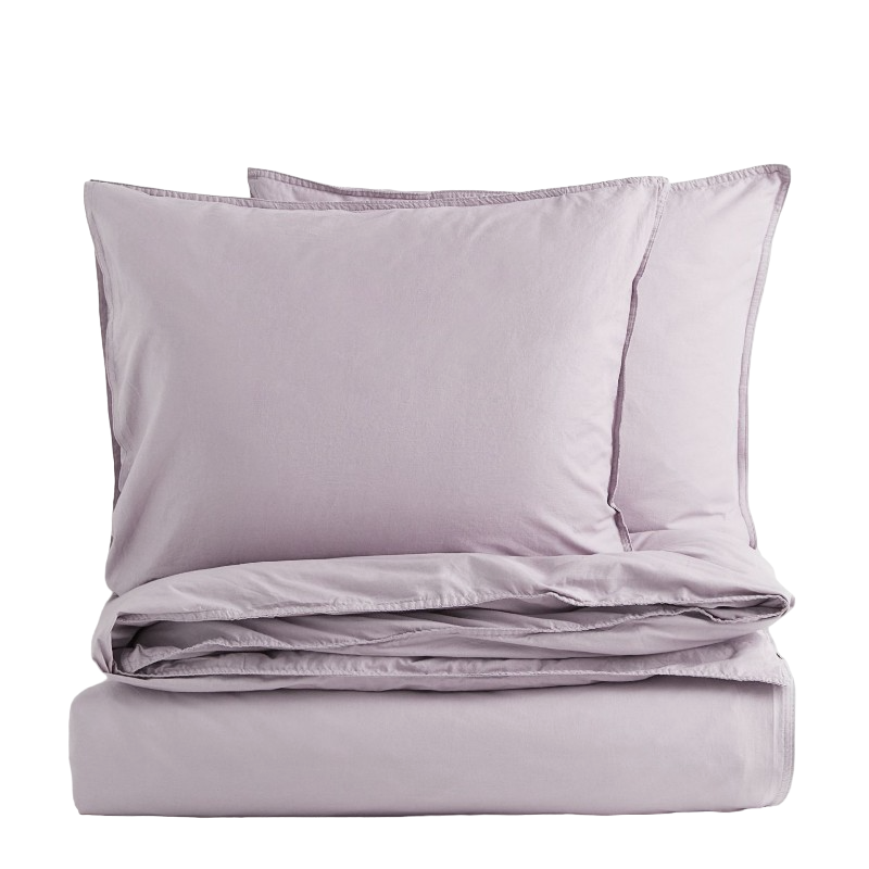 Комплект двуспального постельного белья H&M Home Cotton, фиолетовый