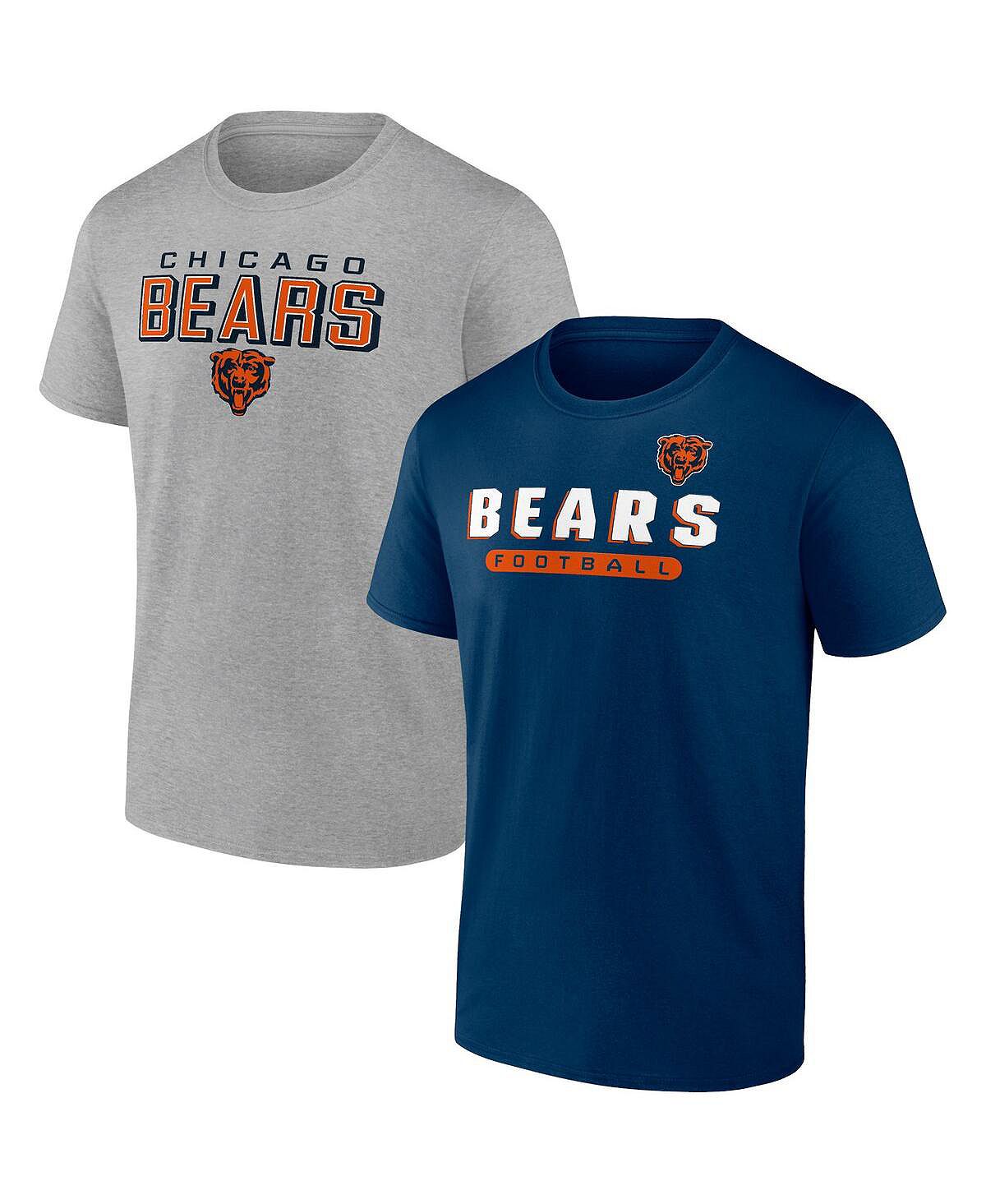 Комбинированный набор мужской фирменной темно-синей и меланжевой серой футболки chicago bears parent Fanatics, мульти – заказать из-за рубежа в «CDEK.Shopping»