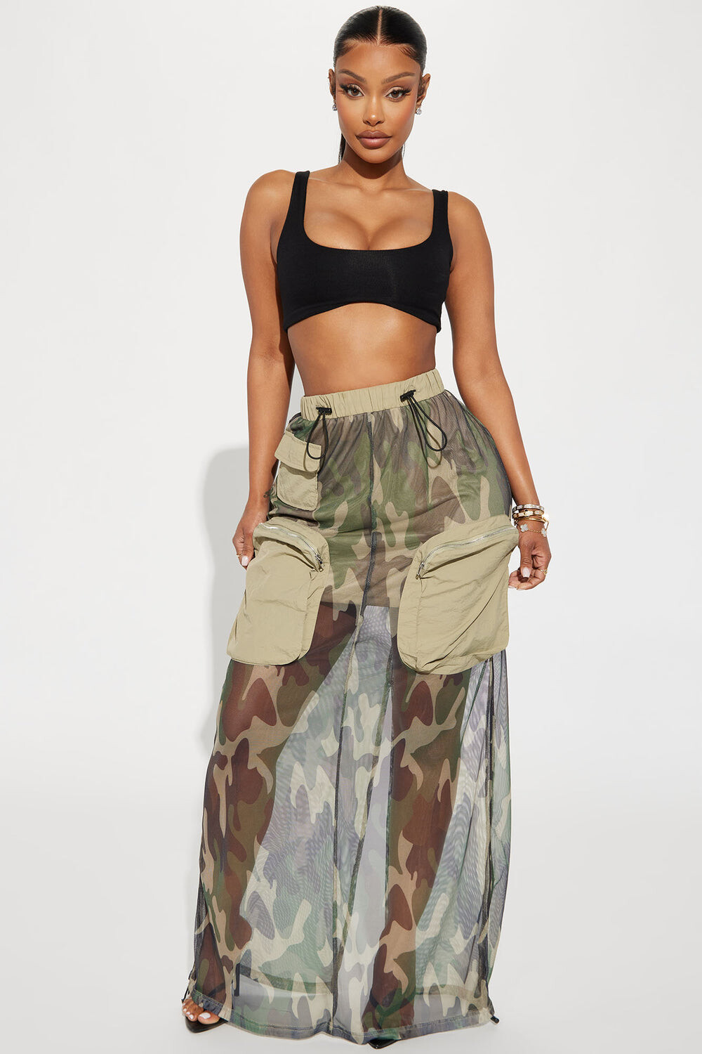 

Юбка Fashion Nova LS60000BFN, оливковый
