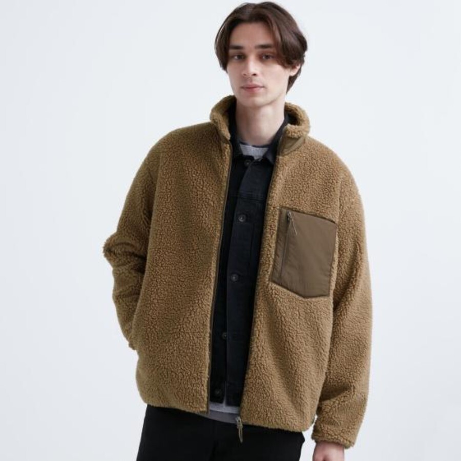 

Куртка Uniqlo Unisex Windproof Outer Fleece, бежевый