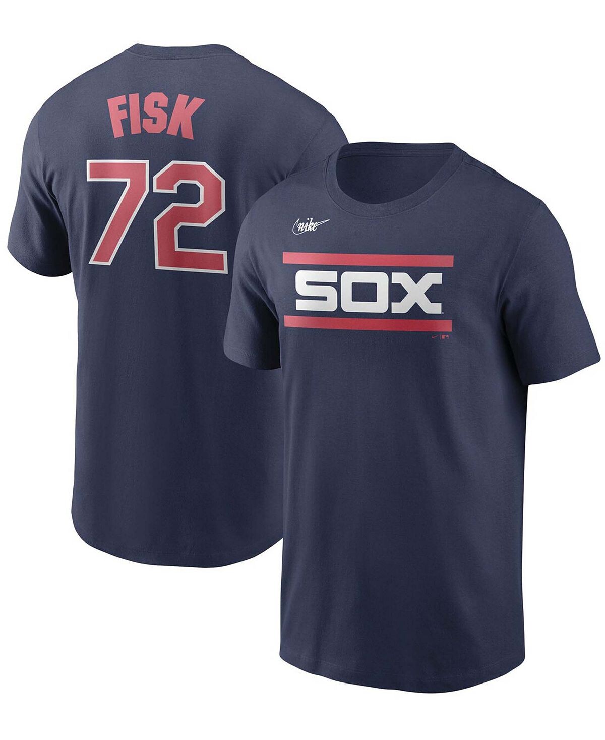 

Мужская футболка carlton fisk navy chicago white sox cooperstown collection с именем и номером Nike, синий