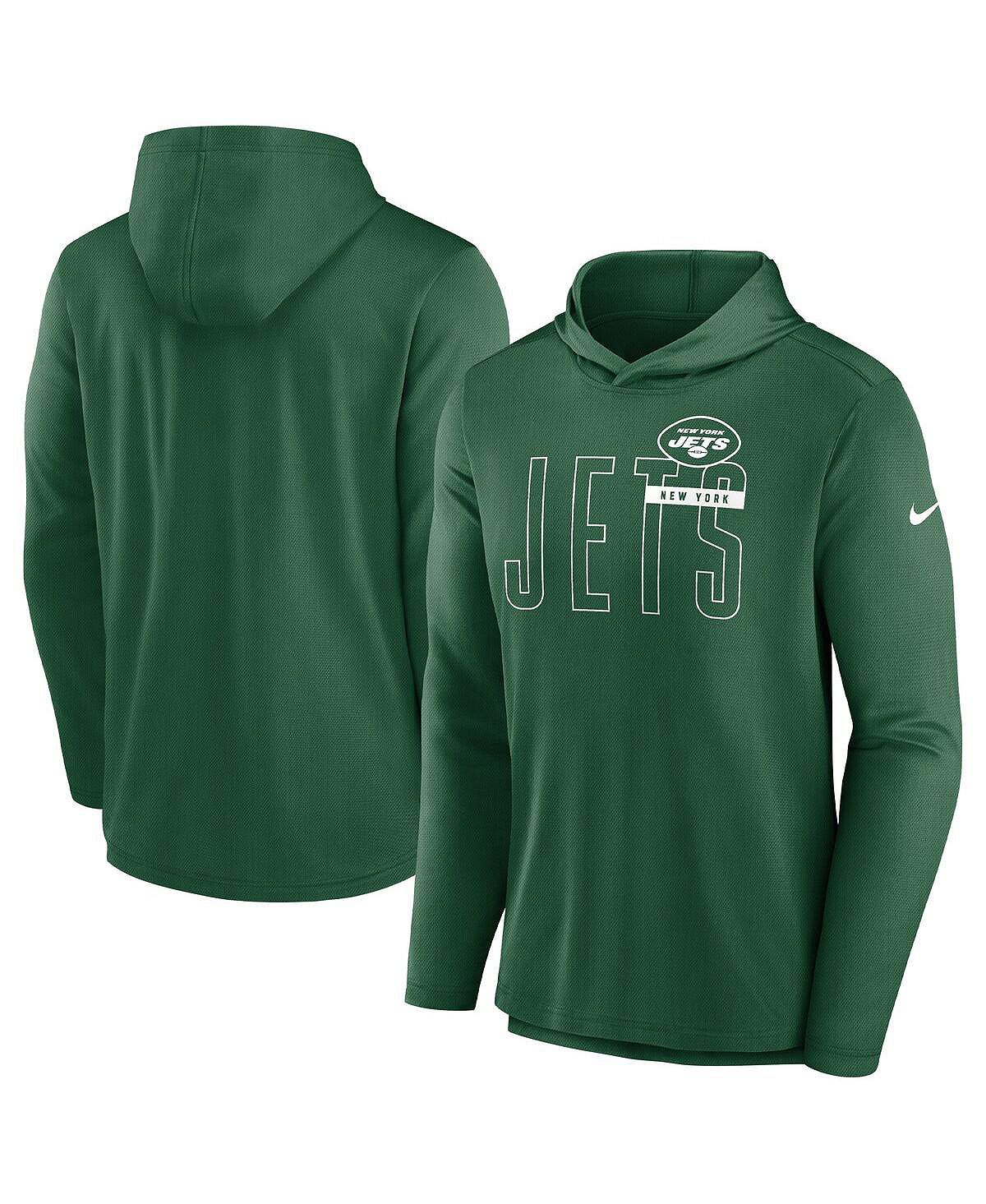 Мужская зеленая толстовка с капюшоном new york jets performance team Nike, зеленый