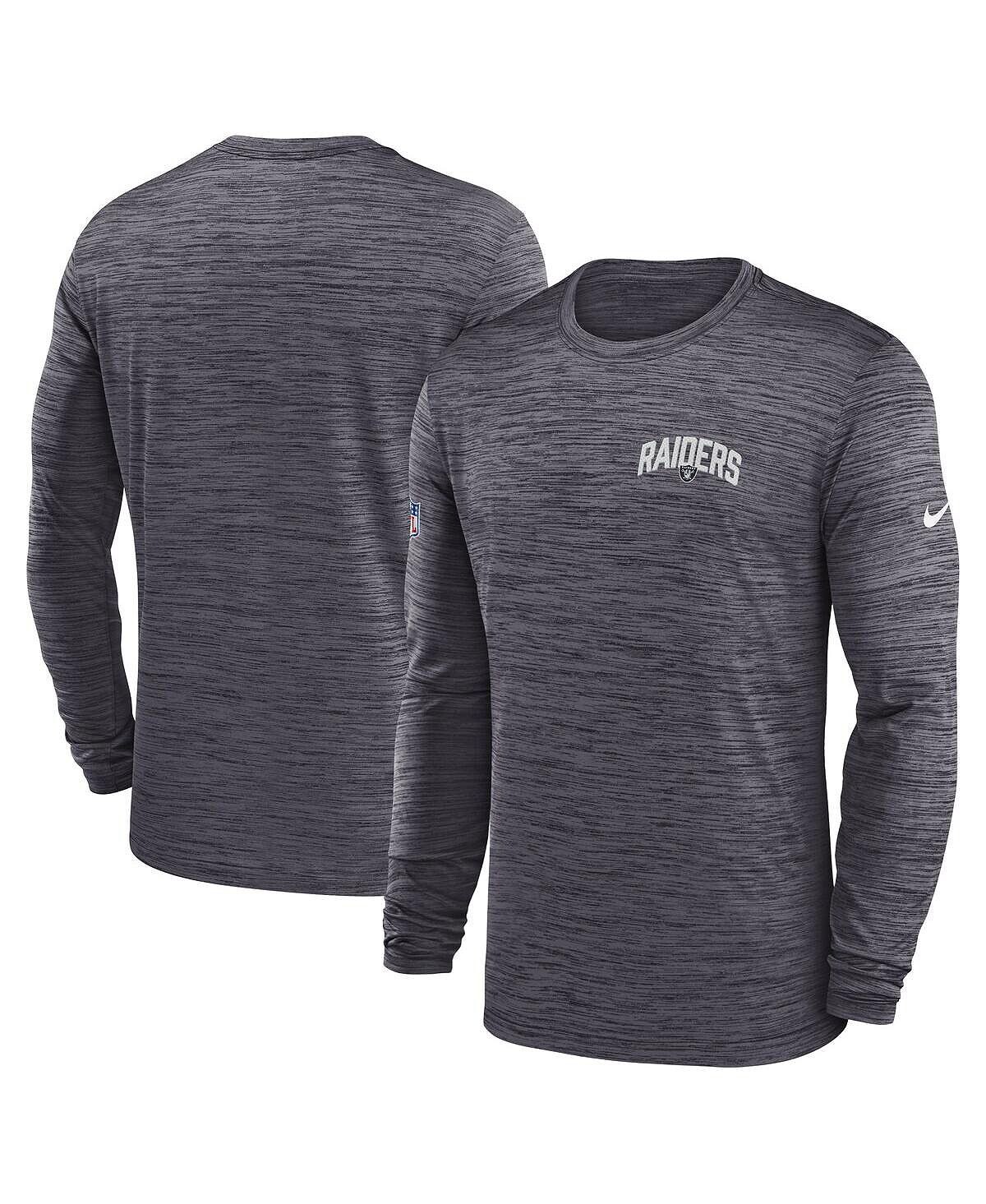 

Мужская темно-серая футболка с длинным рукавом las vegas raiders velocity athletic stack performance Nike, мульти