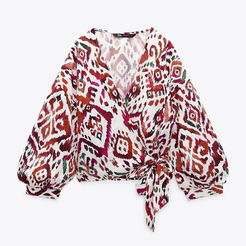 

Топ Zara Floral Print, разноцветный