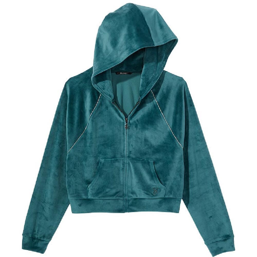 

Худи Victoria's Secret Velour Full-Zip, темно-зеленый