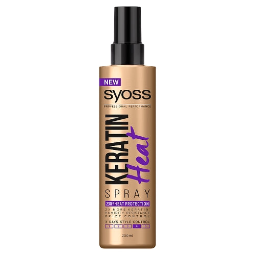 Syoss Keratin Heat Spray Термозащитный спрей для волос 200мл разглаживающий термозащитный спрей с кератином cafe