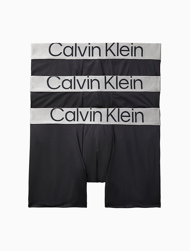 Боксеры-брифы Calvin Klein Reconsidered Steel Micro, 3 предмета, черный