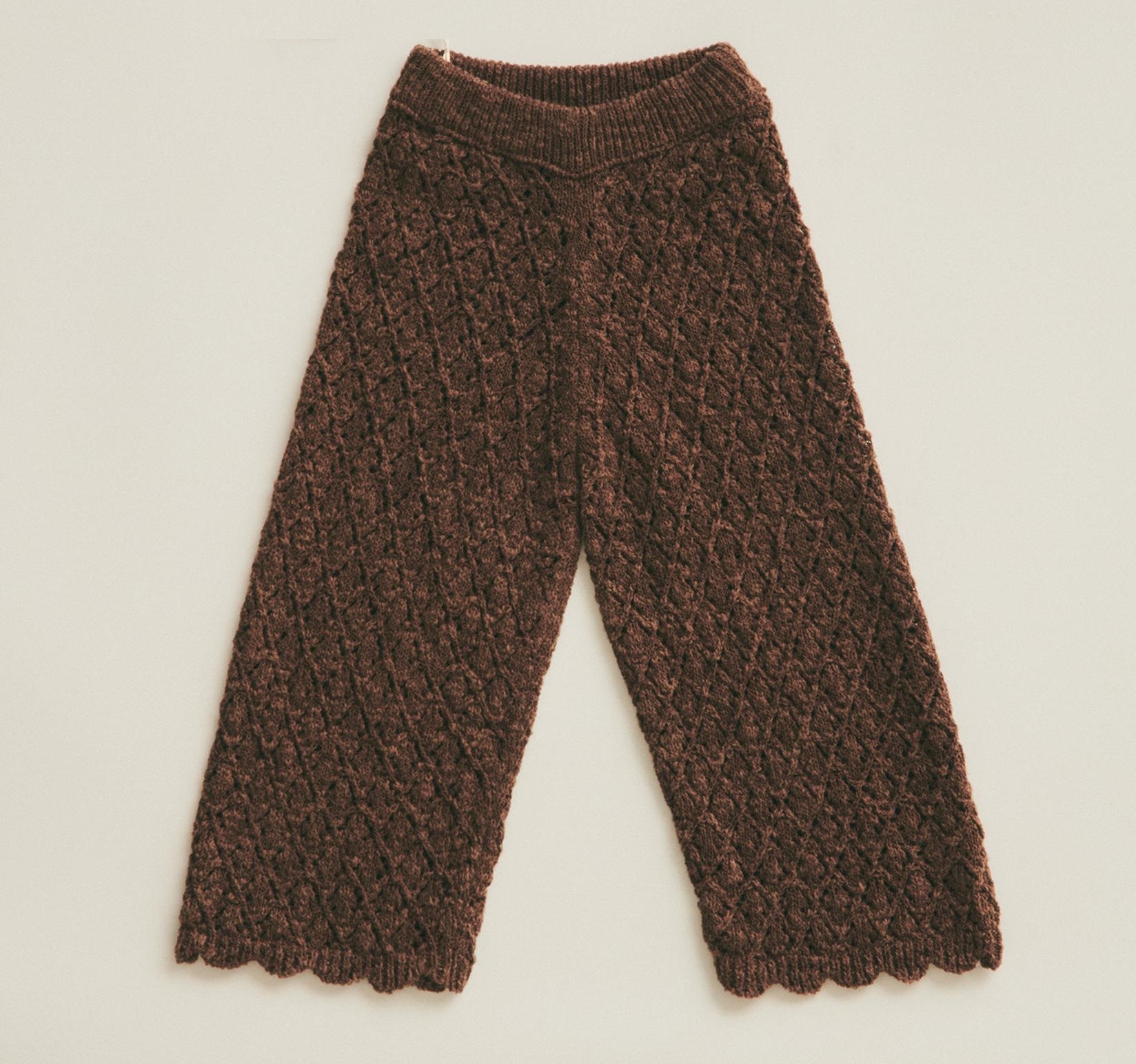 цена Брюки Zara Timelesz Linen Blend Knit, темно-коричневый