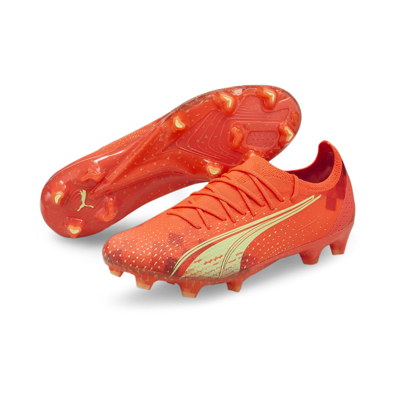 

футбольные бутсы ULTRA Ultimate FG/AG PUMA, кораллово-красный/черный/манго