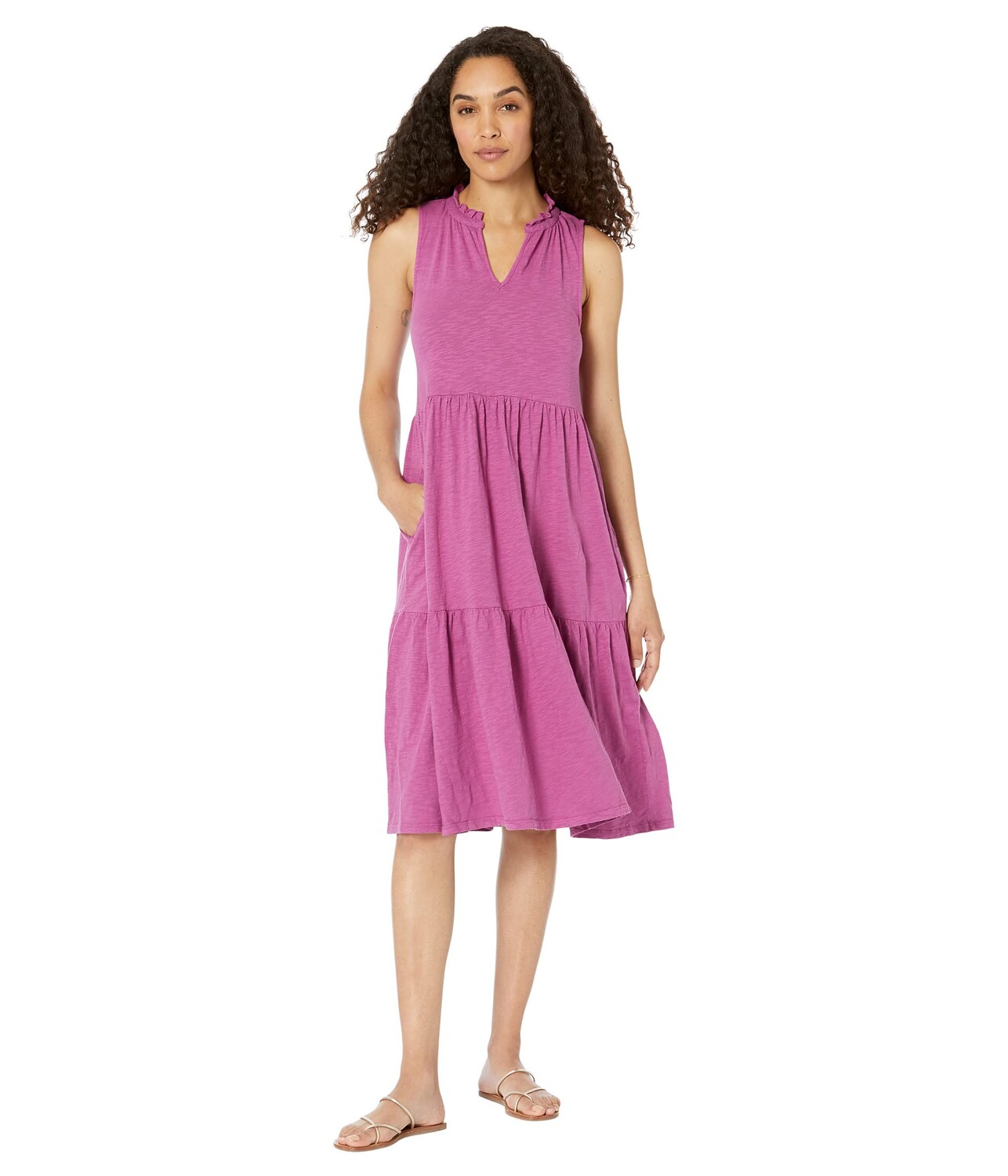 

Платье Mod-o-doc, Slub Jersey Tiered Midi Tank Dress