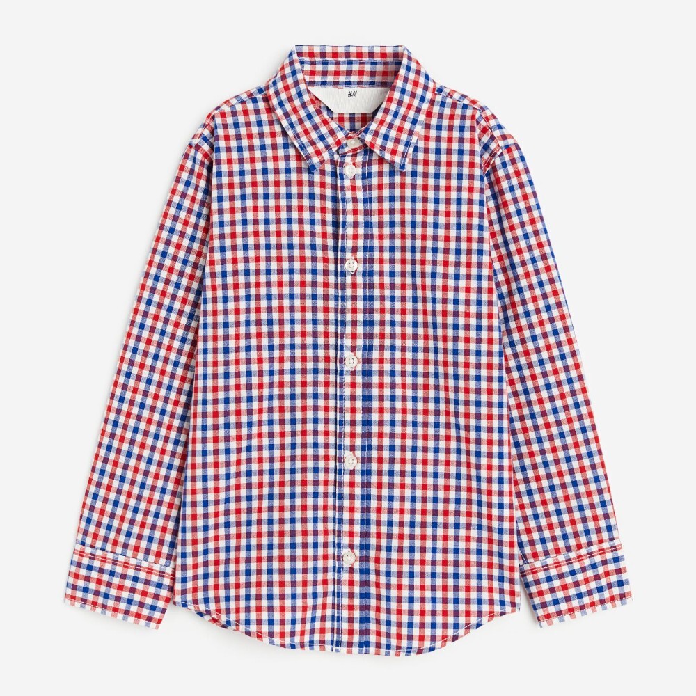 

Рубашка H&M Kids Long-sleeved Poplin, красный