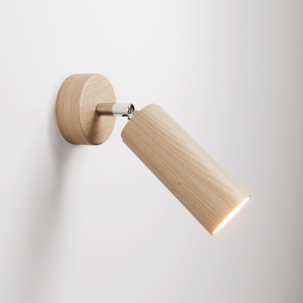 Настенный светильник Creative Cables Wooden And Metal, белый/светло-коричневый