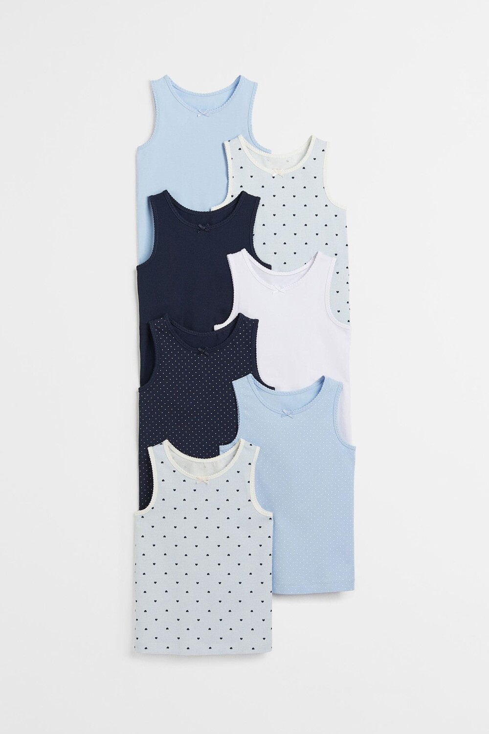 

7 пар хлопковых футболок H&M Hearts, голубой