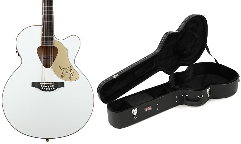 

Gretsch G5022CWFE-12 Rancher Falcon Jumbo - белый комплект с деревянным футляром Gator Deluxe - акустическая гитара Jumbo Gretsch + Gator 2714025505=1 GW-JUMBO=1