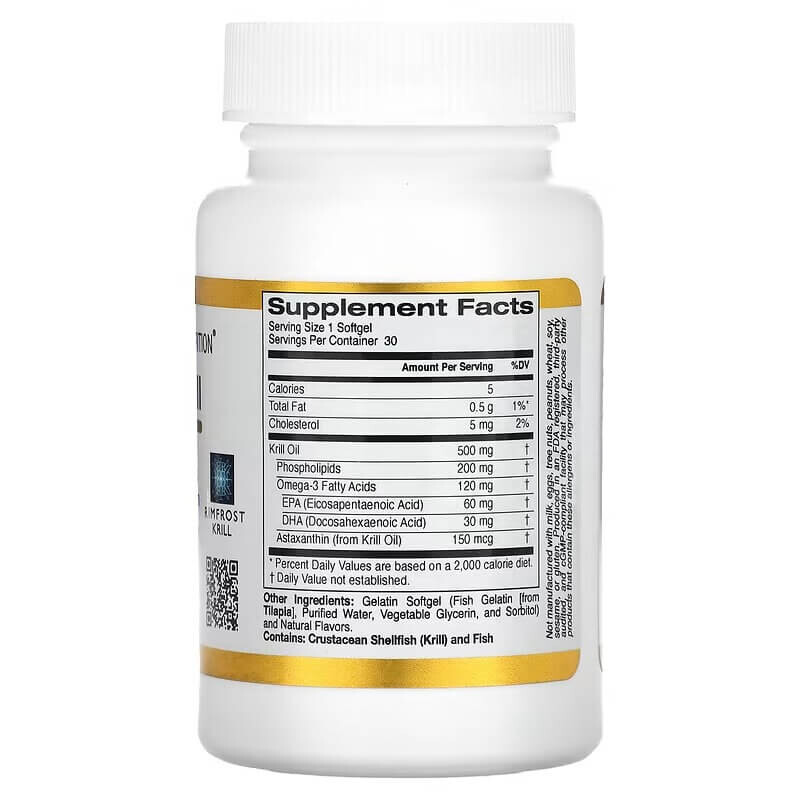 Масло антарктического криля California Gold Nutrition с омега-3 и ...