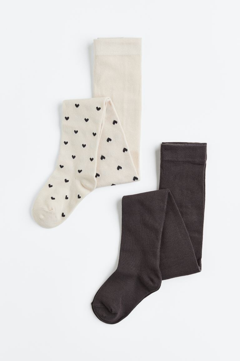 

Набор из 2 пар колготок H&M Hearts Fine-knit, бежевый/серо-коричневый