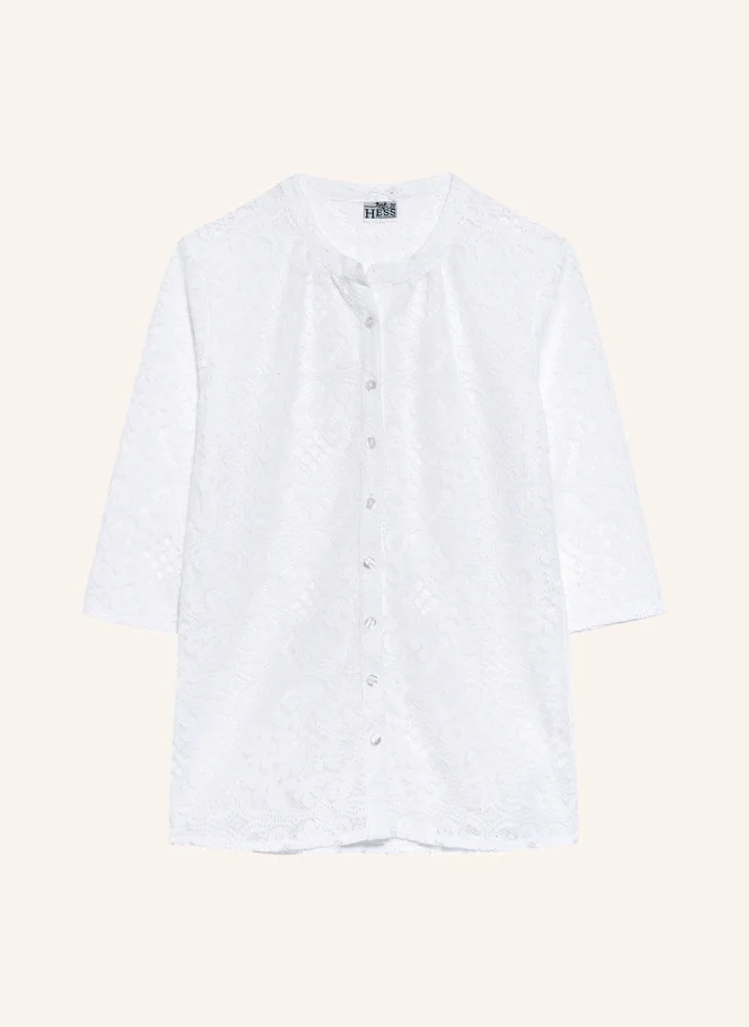 Традиционная блуза с рукавами 3/4 из кружева Berwin & Wolff, белый
