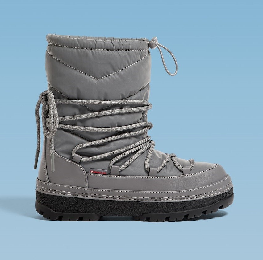 

Ботинки Oysho Primaloft Water-repellent Après-ski, серый