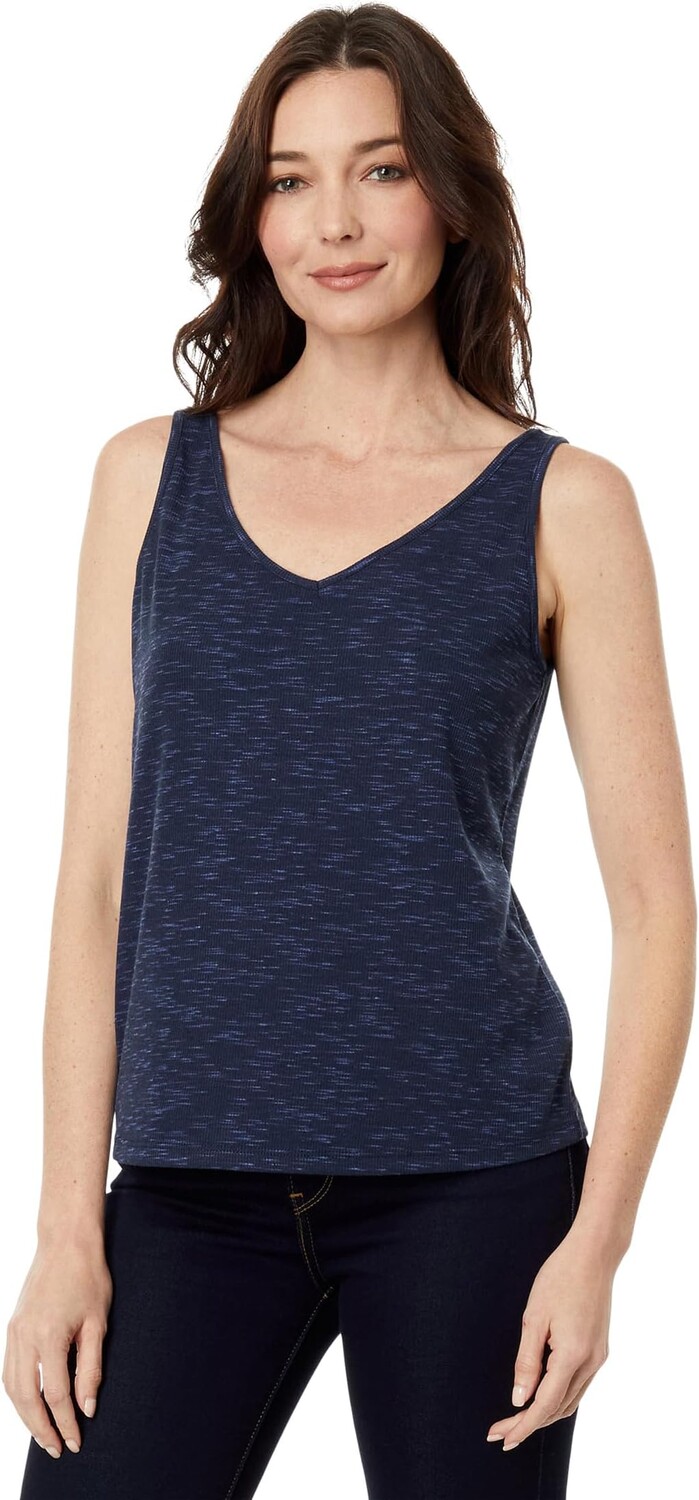 Майка Petite Drapey Rib Tank NIC+ZOE, цвет Dark Indigo