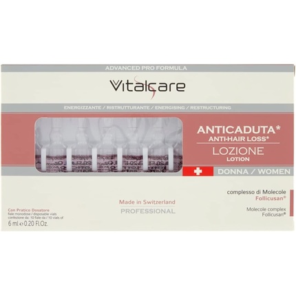 Vitalcare Swiss средство против падения для женщин с комплексом молекул фолликузан, 10 ампул по 6 мл, Vitalcare Swisse