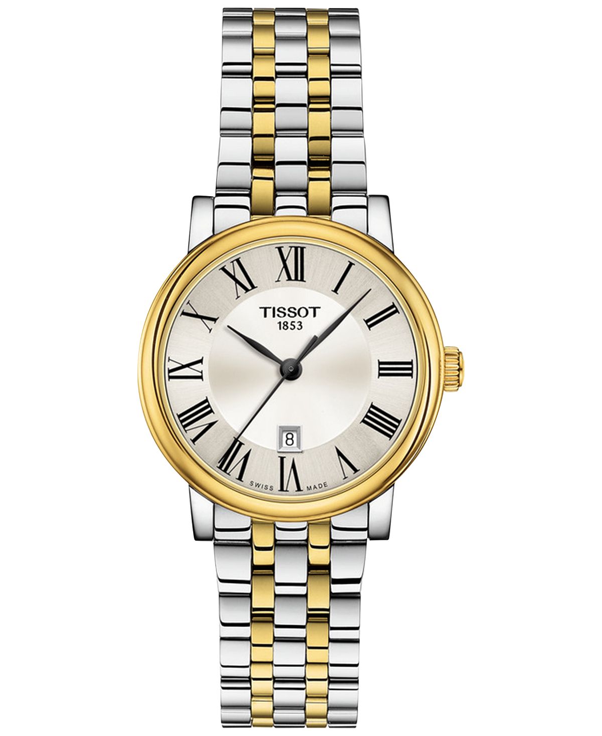 цена Женские швейцарские часы Carson Premium с двухцветным браслетом из нержавеющей стали, 30 мм Tissot