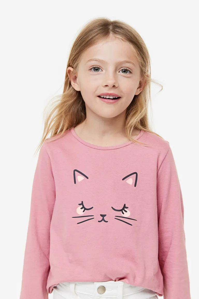 

Блузка из джерси с длинными рукавами H&M, розовый