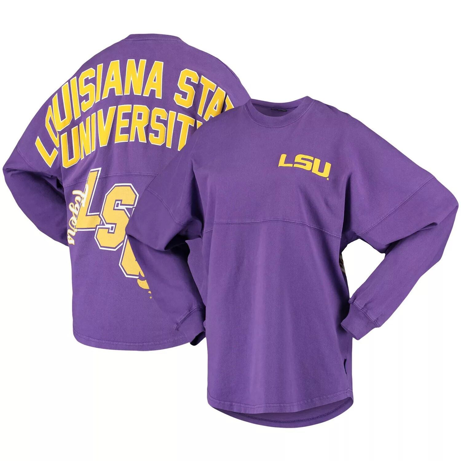 

Женская фиолетовая трикотажная футболка LSU Tigers Loud n Proud Spirit, Фиолетовый