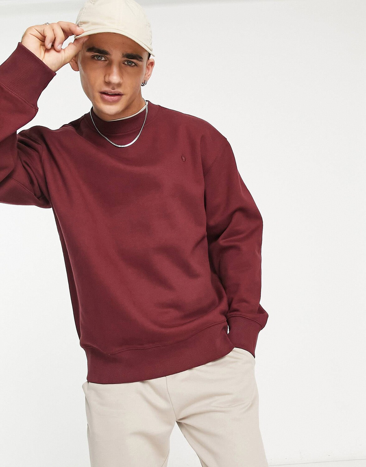 

Темно-красная толстовка adidas Originals Trefoil Essentials