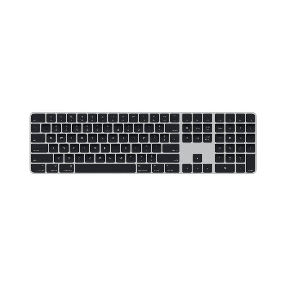 Клавиатура беспроводная Apple Magic Keyboard c Touch ID и цифровой панелью, US English, чёрные клавиши клавиатура keyboard для ноутбука samsung 370r4e np370r4e 470r4e np470r4e np470r4e k01 черная с подсветкой ba59 03619c