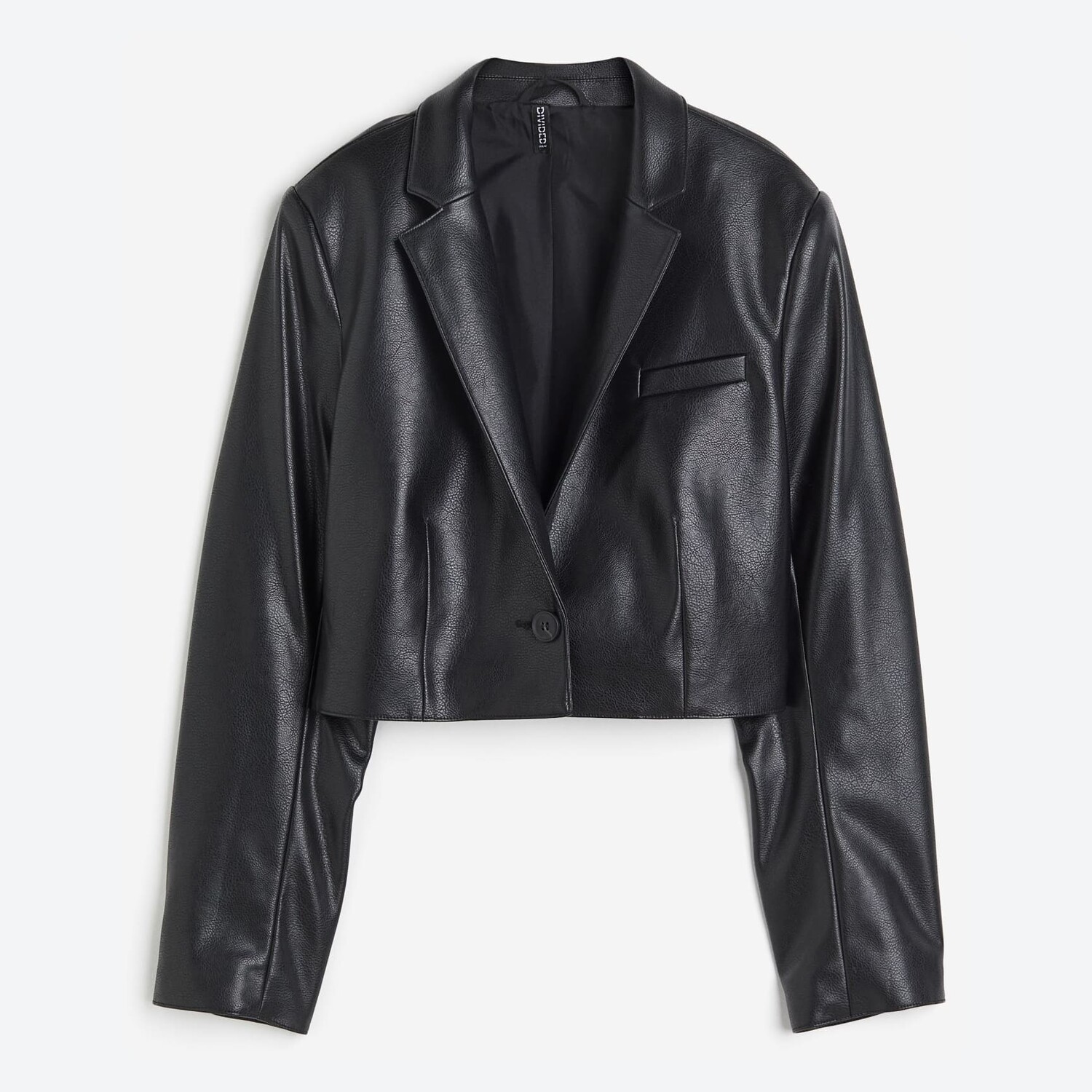 

Жакет H&M Cropped Coated, черный