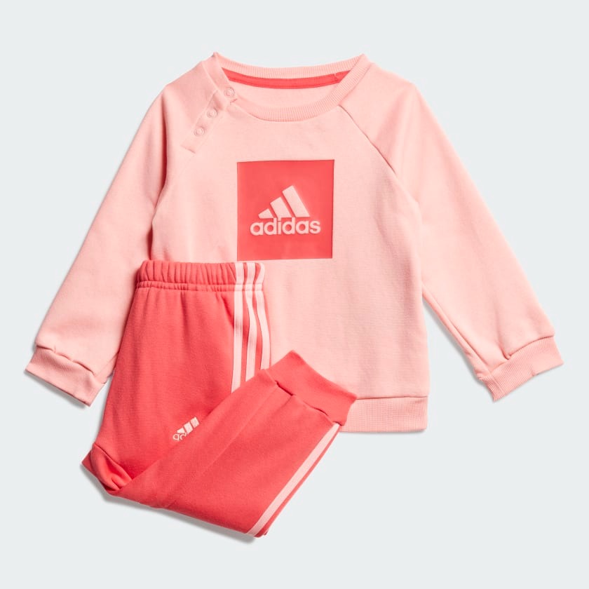 Детский комплект Adidas Sportswear 3-stripes Fleece, 2 предмета, розовый