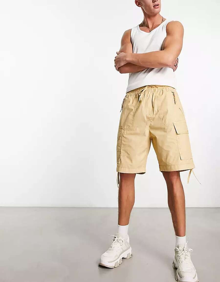 

Шорты Pull&Bear Parachute, серо-бежевый