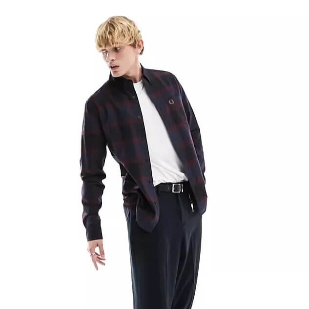 

Рубашка Fred Perry Tartany, темно-синий/красный