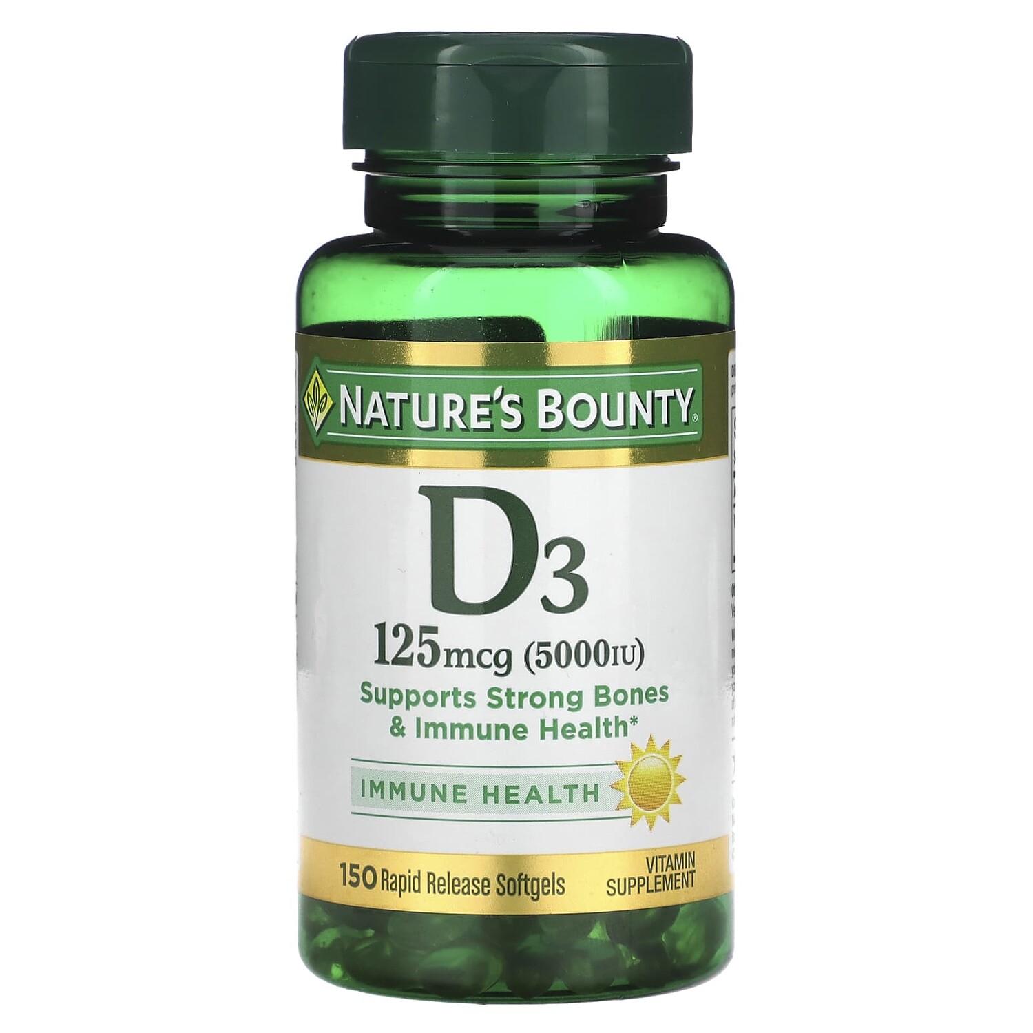 

D3, Maximum Strength, 5000 IU, 150 Softgels, Nature's Bounty