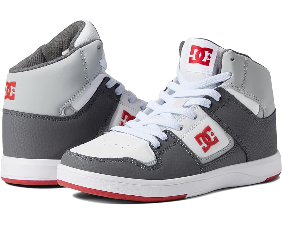 Кроссовки DC Cure Casual High Top Boys Skate Shoes Elastic Sneakers, цвет White/Grey/Red