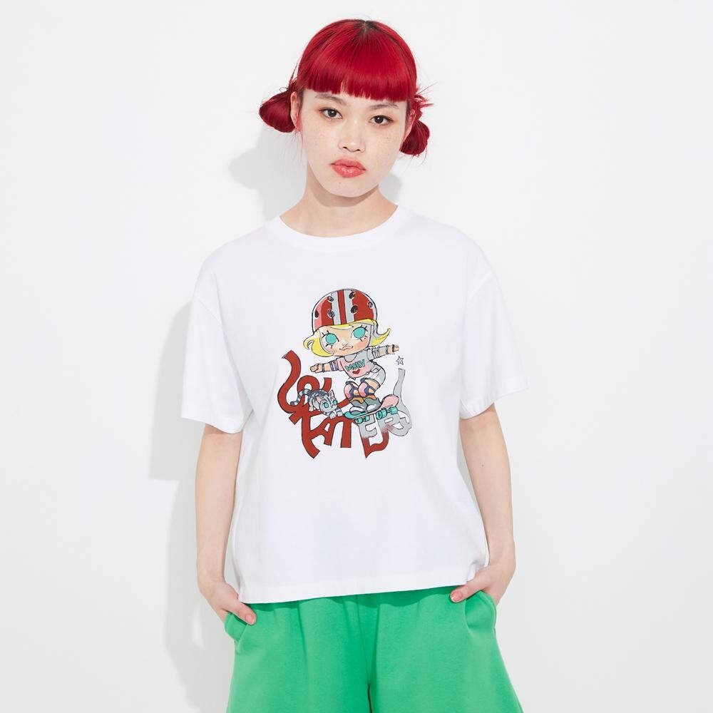 

Футболка с принтом Uniqlo, белый