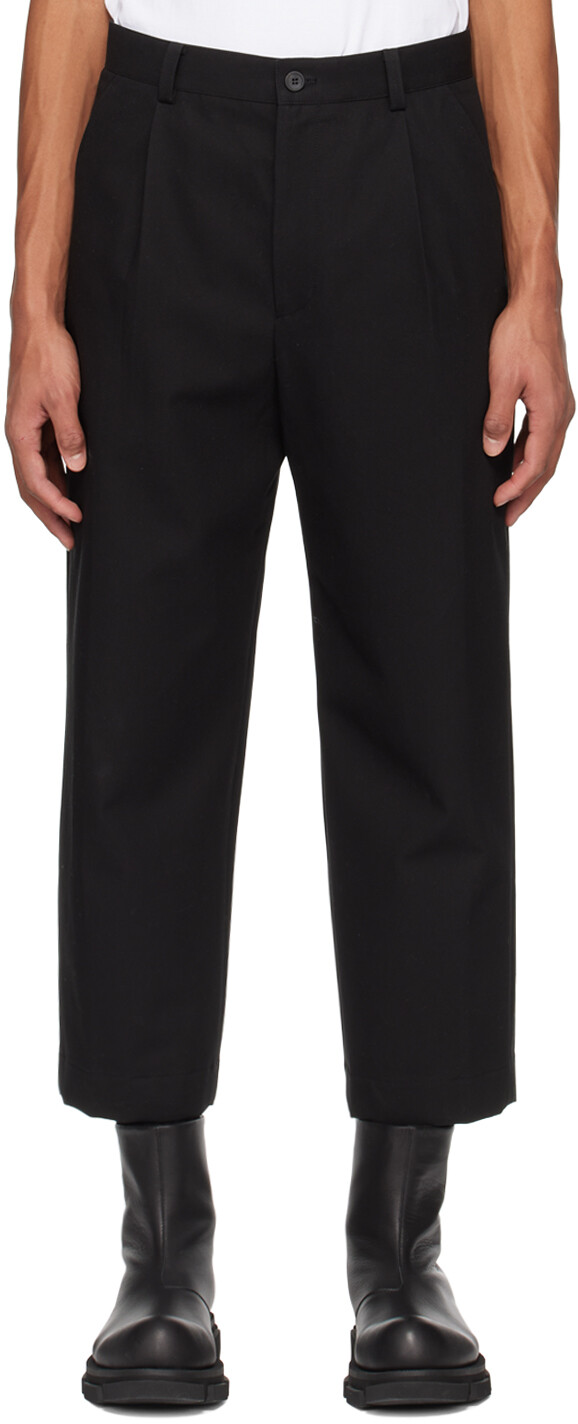 

Черные укороченные брюки Solid Homme, Черный