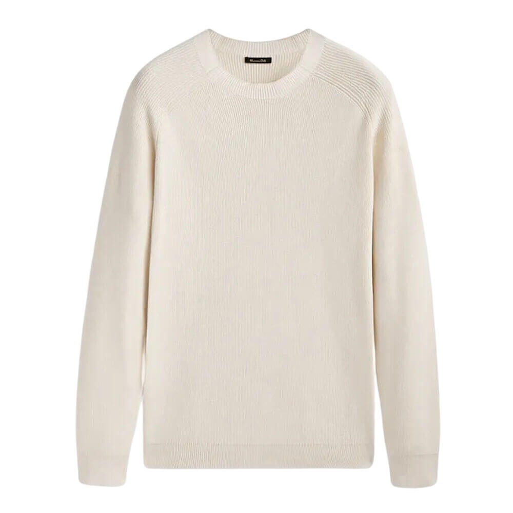 

Свитер Massimo Dutti Crew Neck Cotton Knit, бежевый