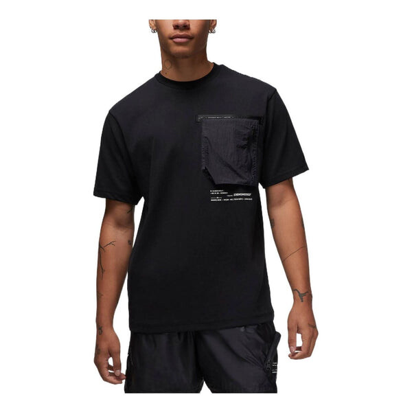 

Футболка Air Jordan 23 Engineered Solid Color Pocket Round Neck Casual Short Sleeve Black, Черный