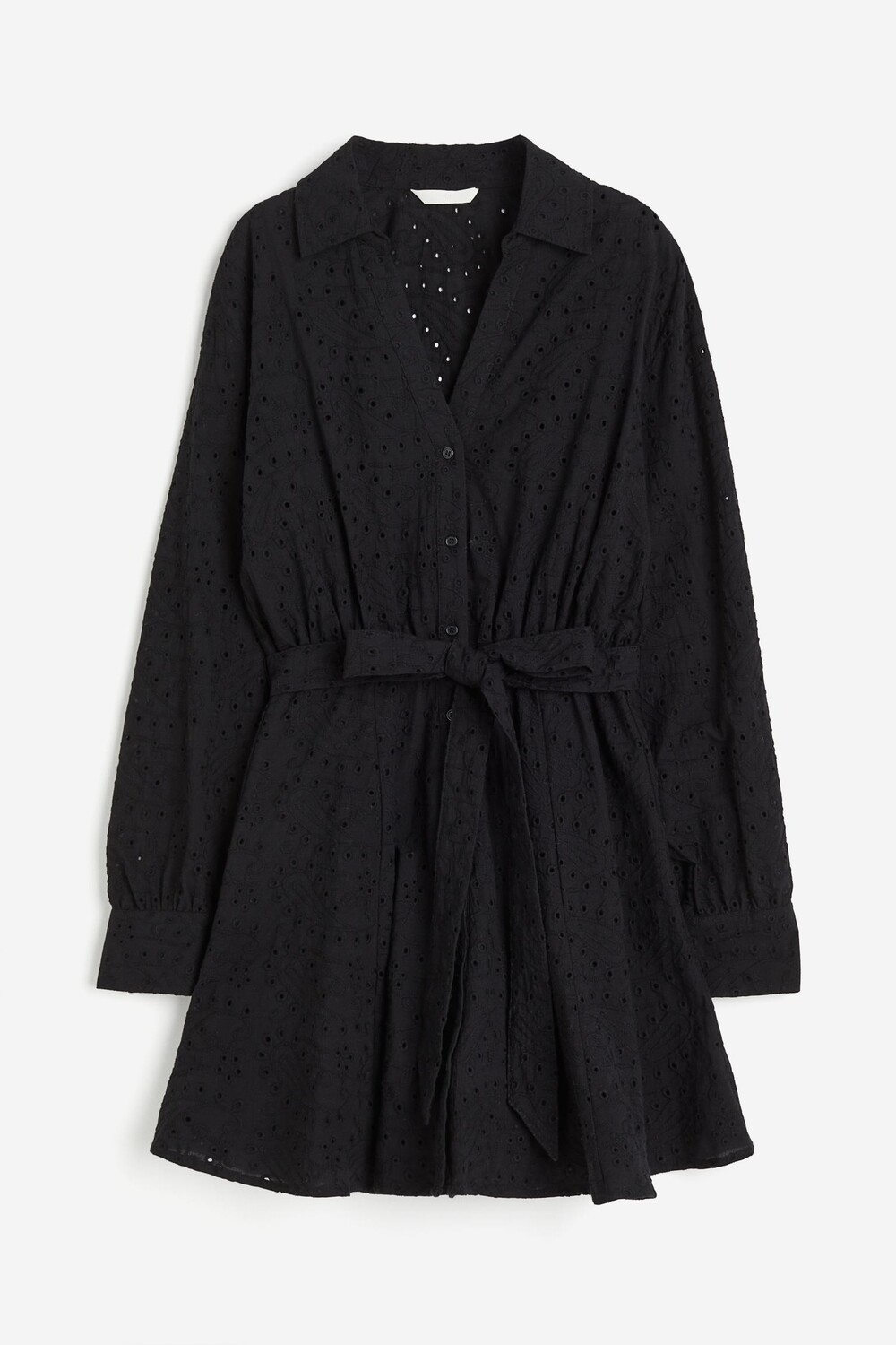 

Платье-рубашка H&M Eyelet Embroidery, черный