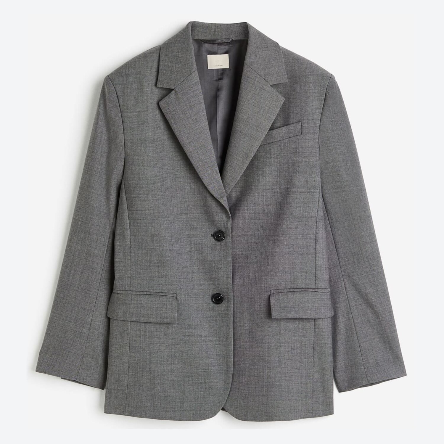 

Пиджак H&M Oversized Wool-blend, серый